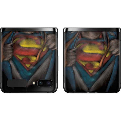 DC Comics Superman Pastel Art Galaxy Z Flip Skin