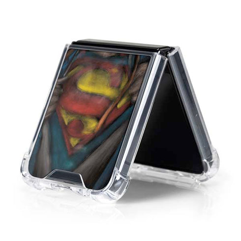 DC Comics Superman Pastel Art Galaxy Z Flip5 5G Clear Case