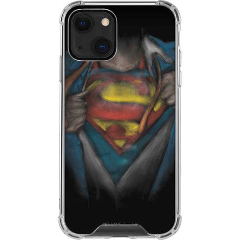 DC Comics Superman Pastel Art iPhone 14 Plus Clear Case