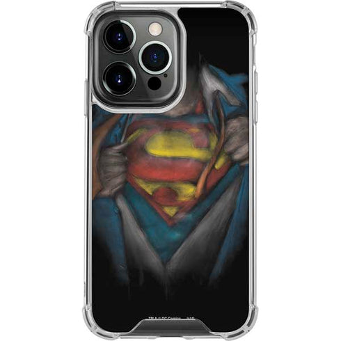 DC Comics Superman Pastel Art iPhone 14 Pro Clear Case