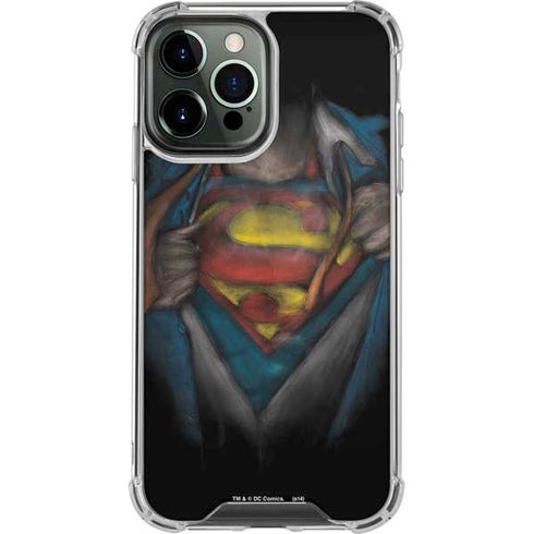 DC Comics Superman Pastel Art iPhone 15 Pro Max Clear Case