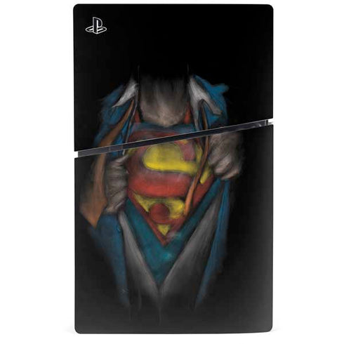 DC Comics Superman Pastel Art PS5 Slim Digital Edition Bundle Skin