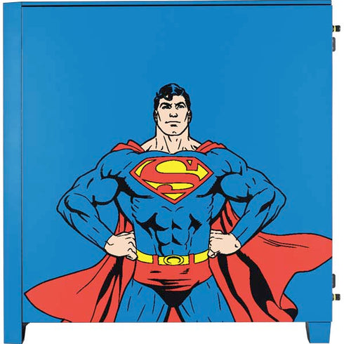 DC Comics Superman Vintage Chest Corsair 4000D Tempered Glass Mid-Tower ATX Case Skin