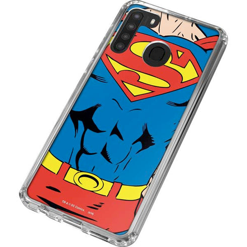DC Comics Superman Vintage Chest Galaxy A21 Clear Case
