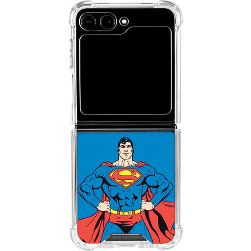 DC Comics Superman Vintage Chest Galaxy Z Flip5 5G Clear Case