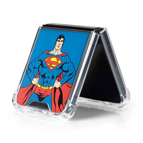 DC Comics Superman Vintage Chest Galaxy Z Flip5 5G Clear Case