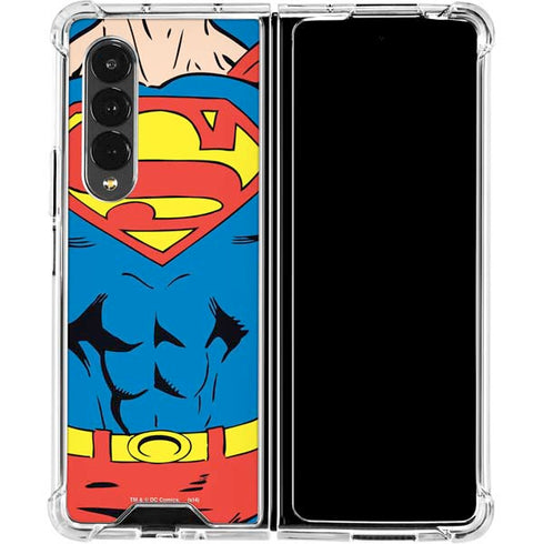 DC Comics Superman Vintage Chest Galaxy Z Fold4 5G Clear Case
