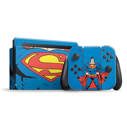 DC Comics Superman Vintage Chest Nintendo Switch Bundle Skin