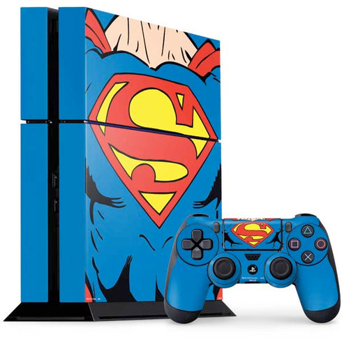 DC Comics Superman Vintage Chest PS4 Console and Controller Bundle Skin
