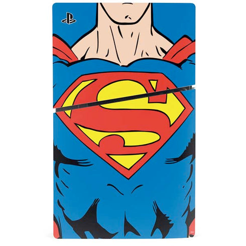 DC Comics Superman Vintage Chest PS5 Slim Digital Edition Bundle Skin