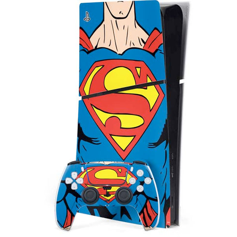 DC Comics Superman Vintage Chest PS5 Slim Digital Edition Console Skin