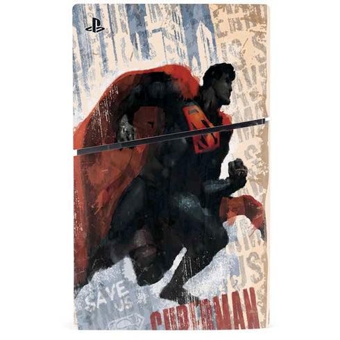 DC Comics Superman Color Sketch PS5 Slim Disk Console Skin