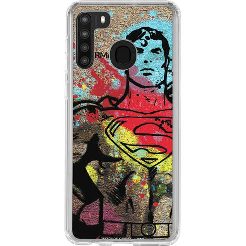 DC Comics Superman Color Splatter Galaxy A21 Clear Case
