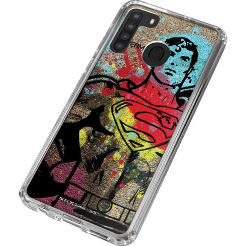 DC Comics Superman Color Splatter Galaxy A21 Clear Case