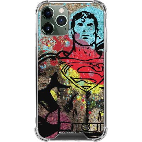 DC Comics Superman Color Splatter iPhone 11 Pro Max Clear Case