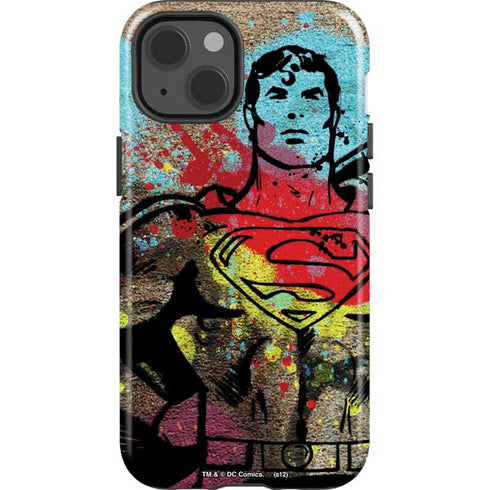 DC Comics Superman Color Splatter iPhone 15 Impact Case