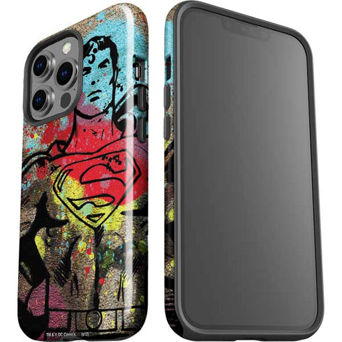 DC Comics Superman Color Splatter iPhone 14 Pro Impact Case