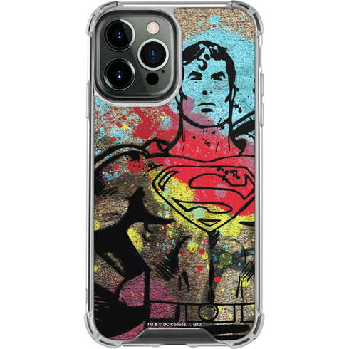 DC Comics Superman Color Splatter iPhone 14 Pro Max Clear Case
