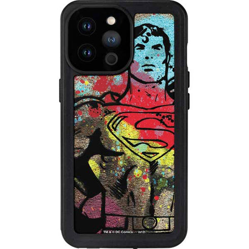 DC Comics Superman Color Splatter iPhone 14 Pro Max Waterproof Case