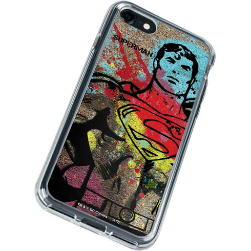 DC Comics Superman Color Splatter iPhone SE (2nd & 3rd Gen) Clear Case
