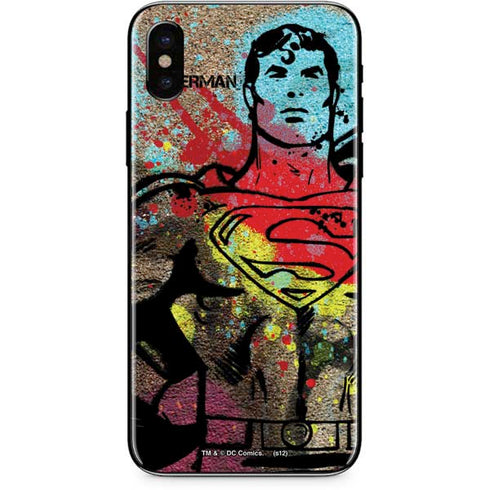 DC Comics Superman Color Splatter iPhone X Skin
