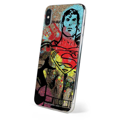 DC Comics Superman Color Splatter iPhone XS Skin