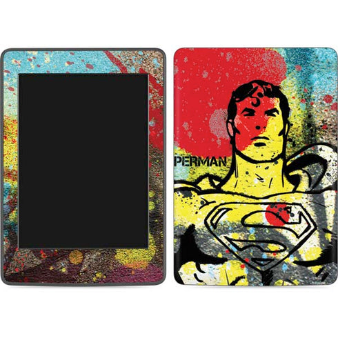 DC Comics Superman Color Splatter Amazon Kindle Skin