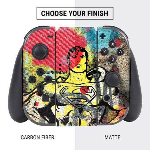DC Comics Superman Color Splatter Nintendo Switch Bundle Skin