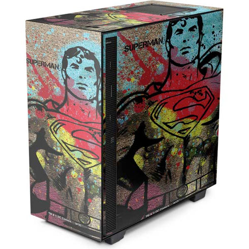 DC Comics Superman Color Splatter NZXT H510 Compact ATX Mid-Tower Case Skin