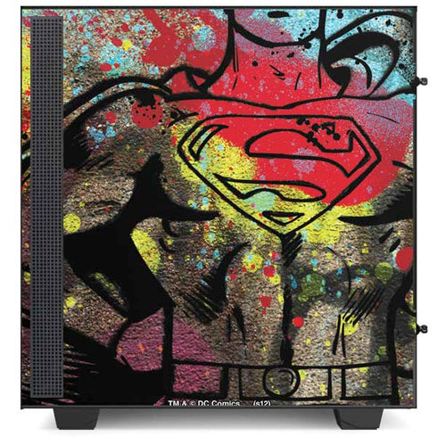 DC Comics Superman Color Splatter NZXT H510 Compact ATX Mid-Tower Case Skin