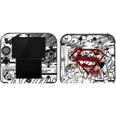 DC Comics Superman Comic Pattern Logo in Red Nintendo 2DS Skin