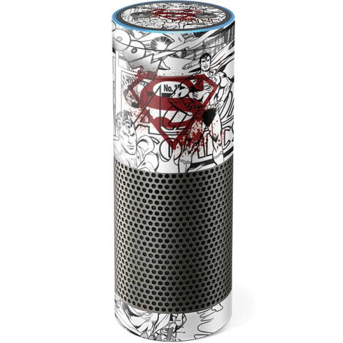 DC Comics Superman Comic Pattern Logo in Red Amazon Echo Skin