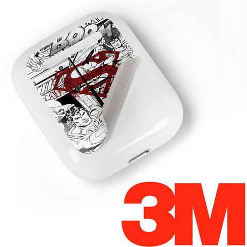 DC Comics Superman Comic Pattern Logo in Red Apple AirPods Skin