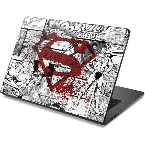 DC Comics Superman Comic Pattern Logo in Red Dell Chromebook Skin