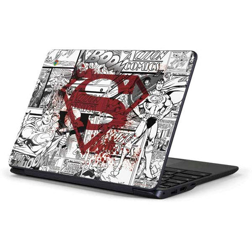 DC Comics Superman Comic Pattern Logo in Red Samsung Chromebook Skin