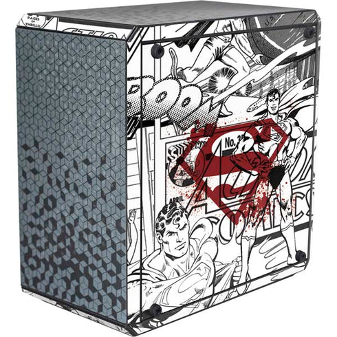 DC Comics Superman Comic Pattern Logo in Red Cooler Master MasterBox Q300L Mini Tower Skin