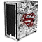 DC Comics Superman Comic Pattern Logo in Red Corsair 4000D Tempered Glass Mid-Tower ATX Case Skin