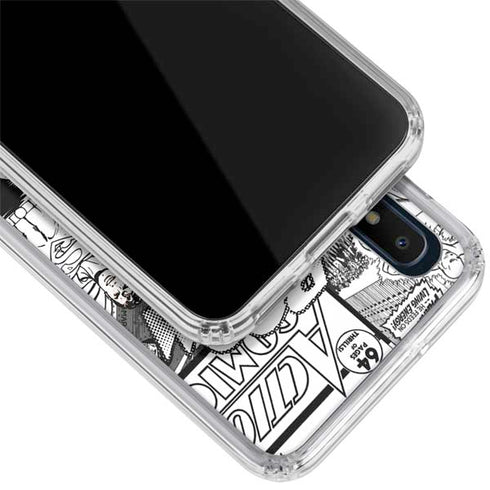 DC Comics Superman Comic Pattern Logo in Red Galaxy A10e Clear Case