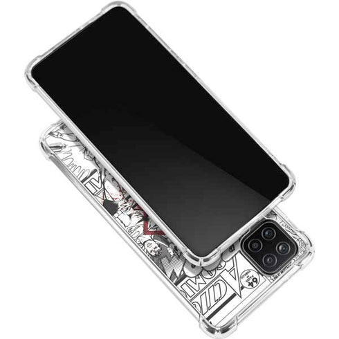 DC Comics Superman Comic Pattern Logo in Red Galaxy A12 Clear Case