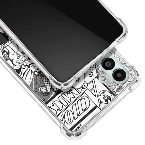 DC Comics Superman Comic Pattern Logo in Red Galaxy A13 5G Clear Case