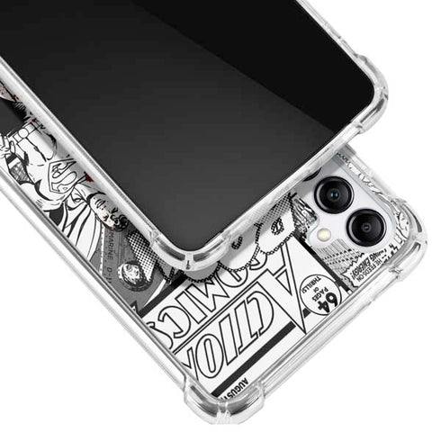 DC Comics Superman Comic Pattern Logo in Red Galaxy A14 5G Clear Case