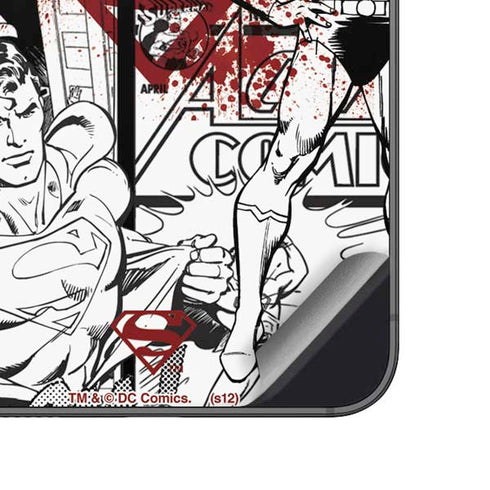 DC Comics Superman Comic Pattern Logo in Red Galaxy A14 5G Skin