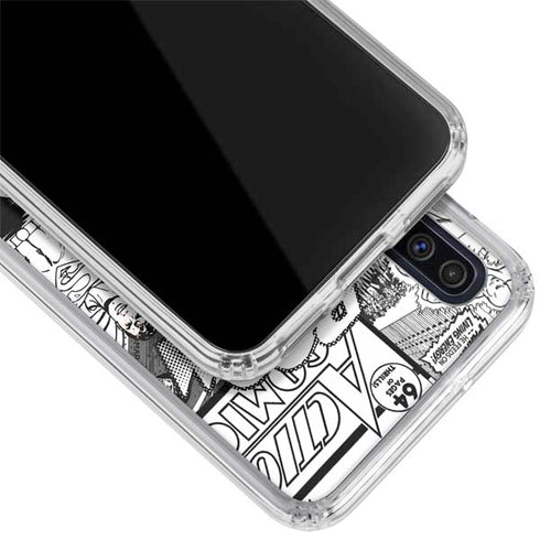 DC Comics Superman Comic Pattern Logo in Red Galaxy A50 Clear Case