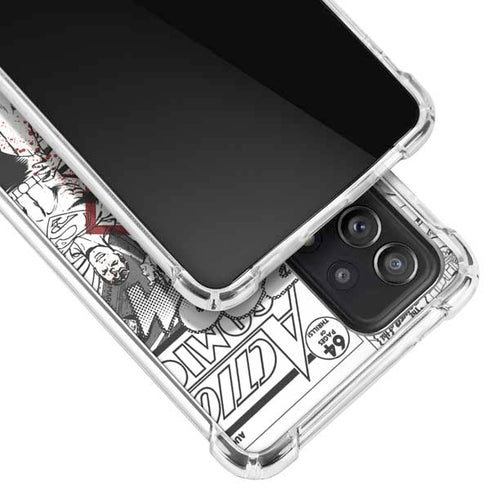 DC Comics Superman Comic Pattern Logo in Red Galaxy A52 5G Clear Case