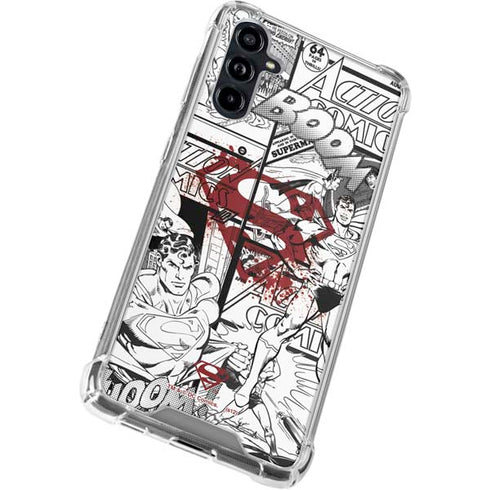 DC Comics Superman Comic Pattern Logo in Red Galaxy A54 5G Clear Case
