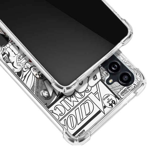 DC Comics Superman Comic Pattern Logo in Red Galaxy A54 5G Clear Case