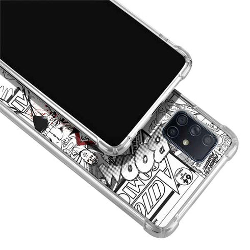 DC Comics Superman Comic Pattern Logo in Red Galaxy A71 5G Clear Case