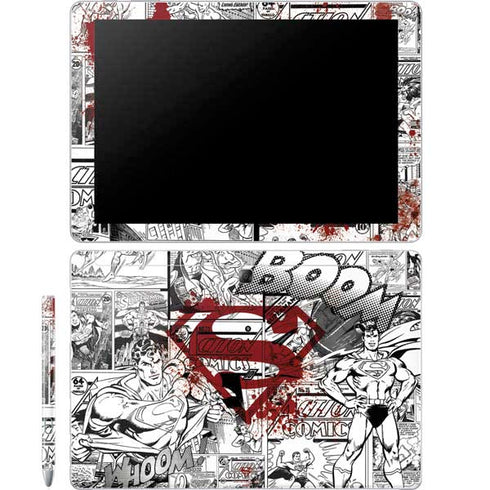 DC Comics Superman Comic Pattern Logo in Red Galaxy Book 12in Skin