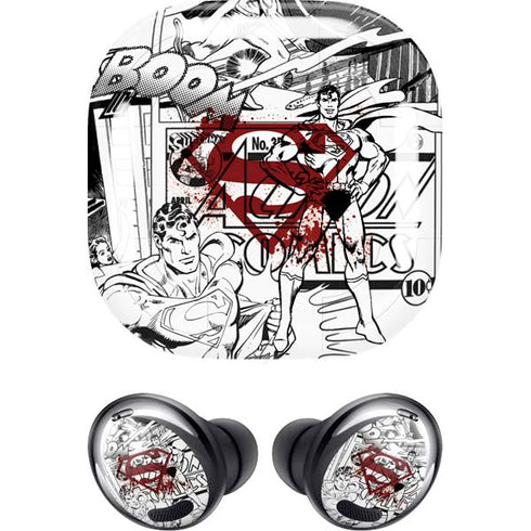 DC Comics Superman Comic Pattern Logo in Red Galaxy Buds Pro Skin