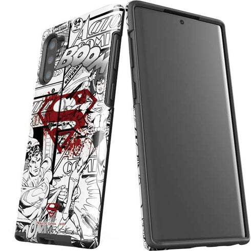 DC Comics Superman Comic Pattern Logo in Red Galaxy Note 10 Pro Case